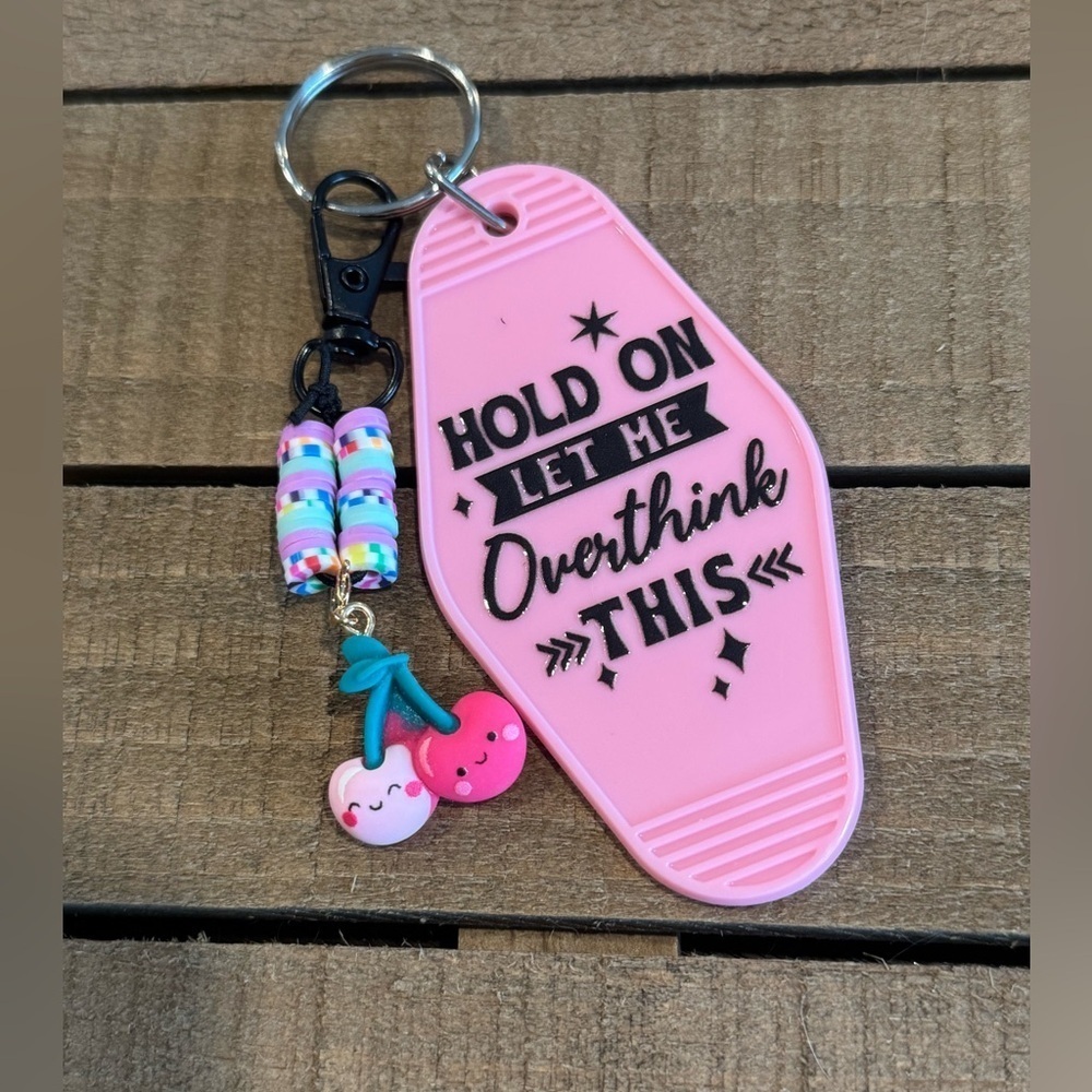 Pink Keychain with Fun Charms
